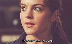 animated gif of Lindsay Lohan from the movie Mean Girls. A young woman with red hair states "the limit does not exist" as she slowly smiles upon realizing the truth.
